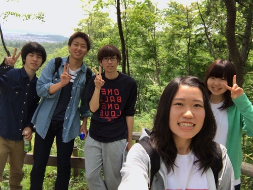 展望台でグループ写真！