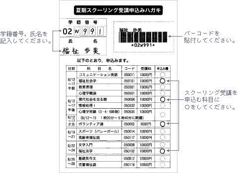 はがき記入例