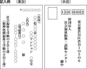 はがき記入例