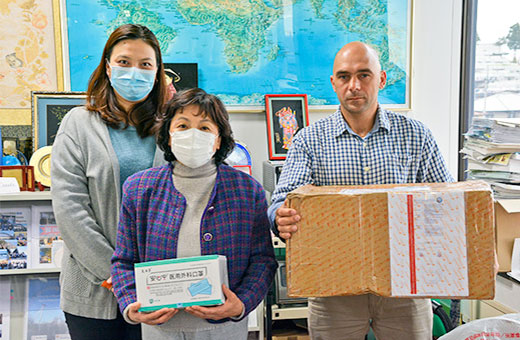 協定校の東北師範大学人文学院からマスク支援