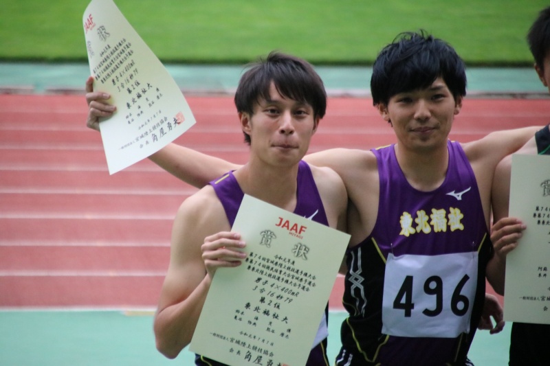 男子×400mR表彰　亀谷選手