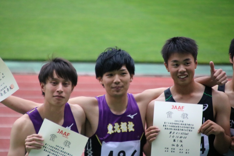 男子×400mR表彰 熊谷選手