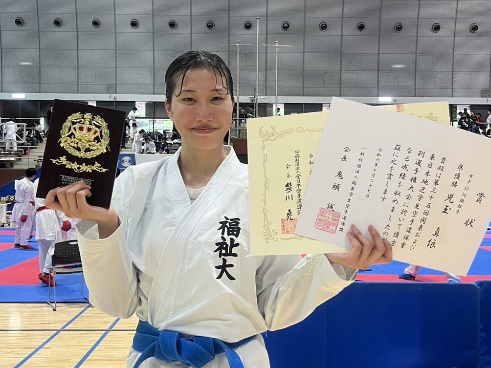 東日本学生個人戦にて児玉(行政３年)が準優勝！／第35回関東および東日本学生空手道体重別選手権大会