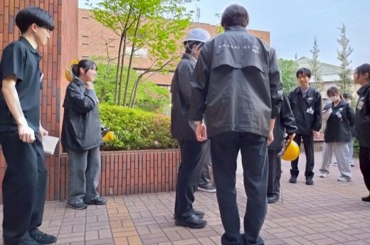 避難完了の点呼の様子