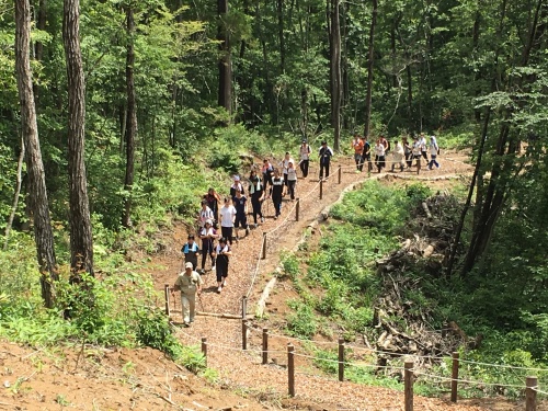 他のグループが登ってきます