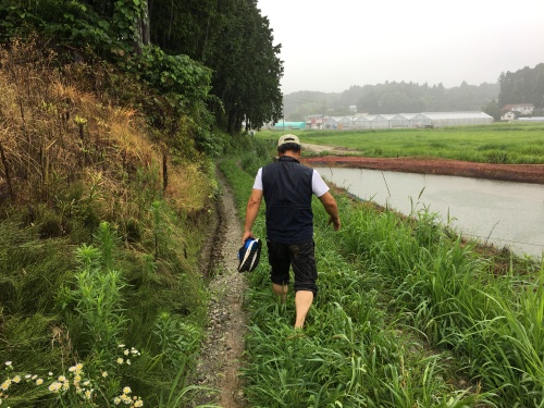 雨の中戻ります