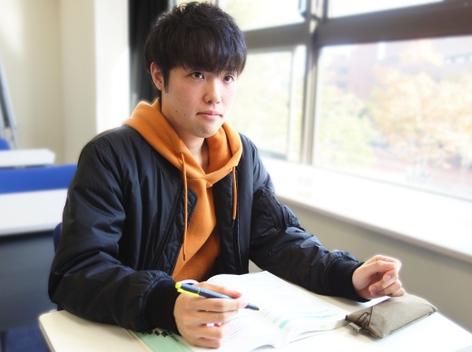 医療経営管理学科3年　小原佑太君（2019年3月時点）