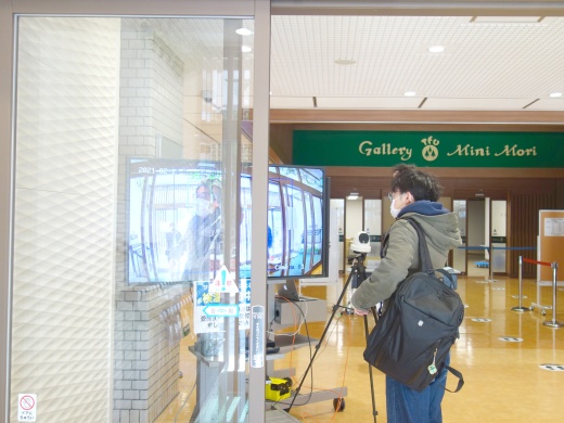 感染予防対策のための、入り口での検温