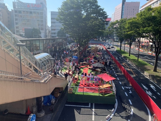 仙台駅前西口の検証フィールドとなるイベント会場