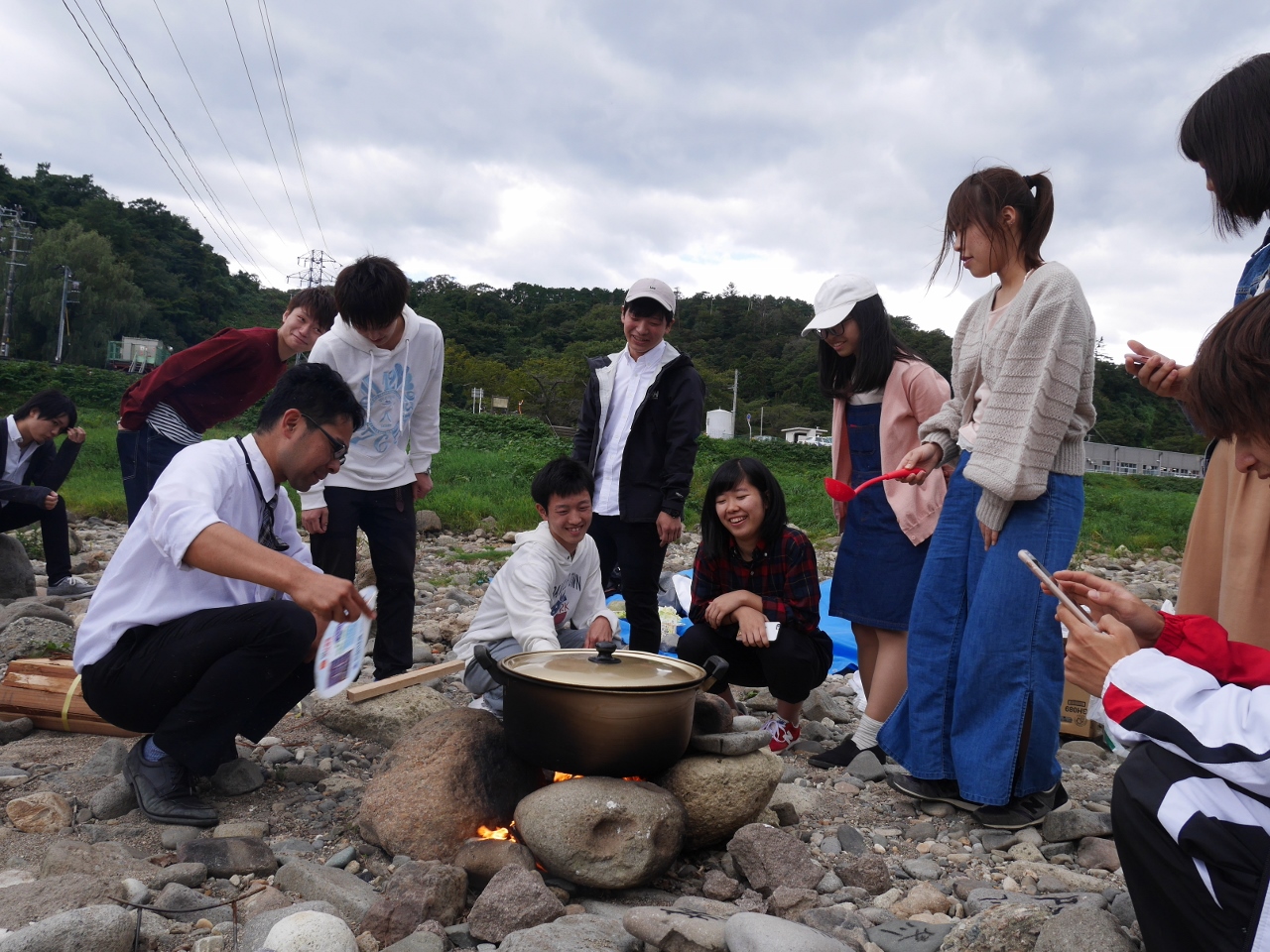調理中