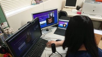 オンライン授業を配信している様子