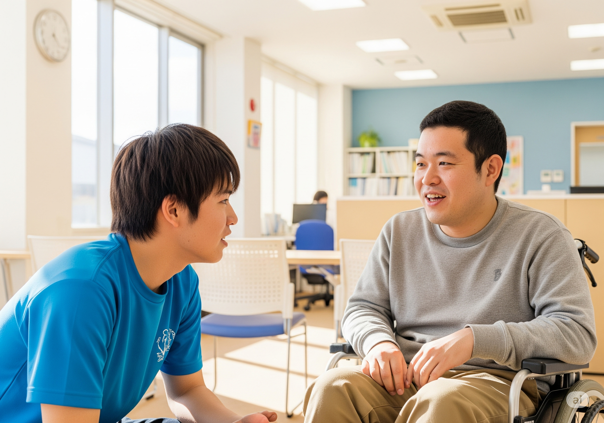 障がい者支援施設でのやり取り