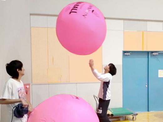 大きなボールを試してみてます