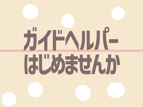 障がい者の外出・社会参加の移動支援「ガイドヘルパー」の紹介