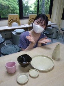 作品を前にして