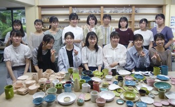 一瞬マスクを外して集合写真