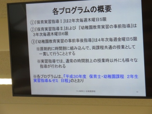 保育実習指導各プログラムの概要について
