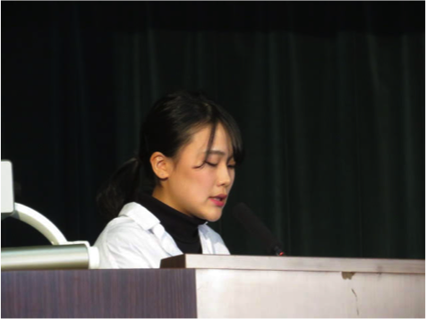 各場面ごとの援助についてご説明くださった教育学科４年生　ミシュラン・プロジェクト　佐藤友紀さん