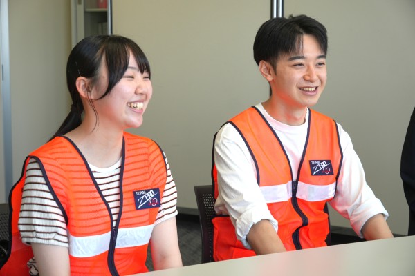 宮城県警備業協会さまから期待の声をいただいたTeam ZEROの引地萌恵さん、狢澤快斗さん