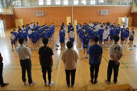 松島中学校のみなさんからお礼の言葉をいただきました　ありがとうございます
