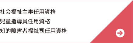 社会福祉主事任用資格
児童指導員任用資格
知的障害者福祉司任用資格