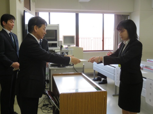 感謝状贈呈式にて