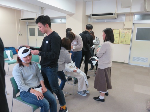 前日の学生交流会及び救命講習会の様子